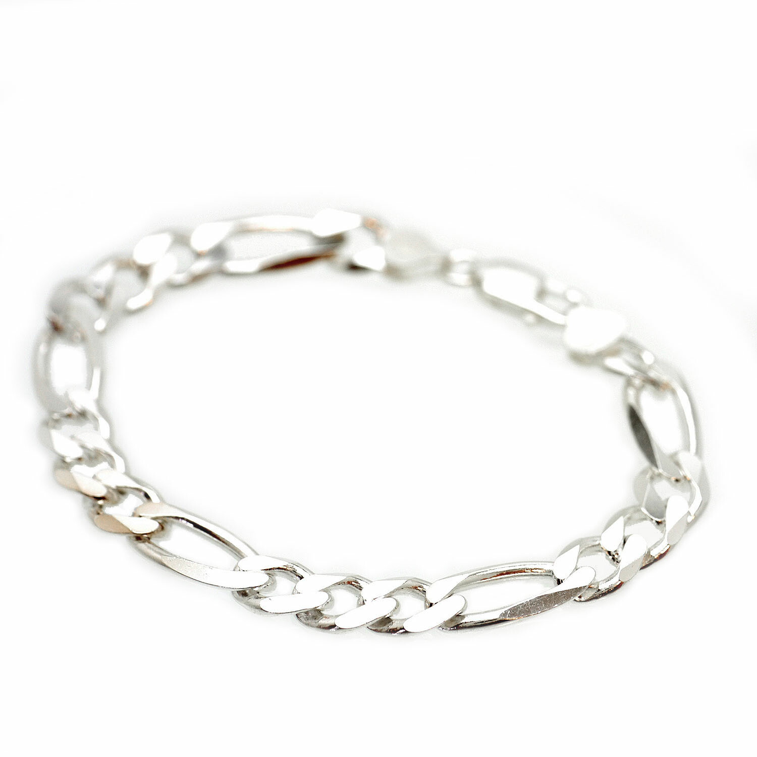 楽天市場】イタリア製 シルバー925 フィガロ チェーン ブレスレット