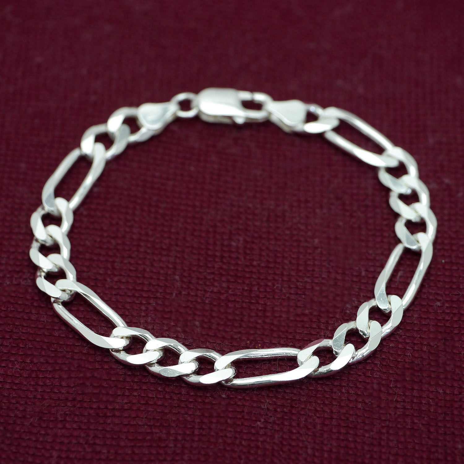 楽天市場】イタリア製 シルバー925 フィガロ チェーン ブレスレット