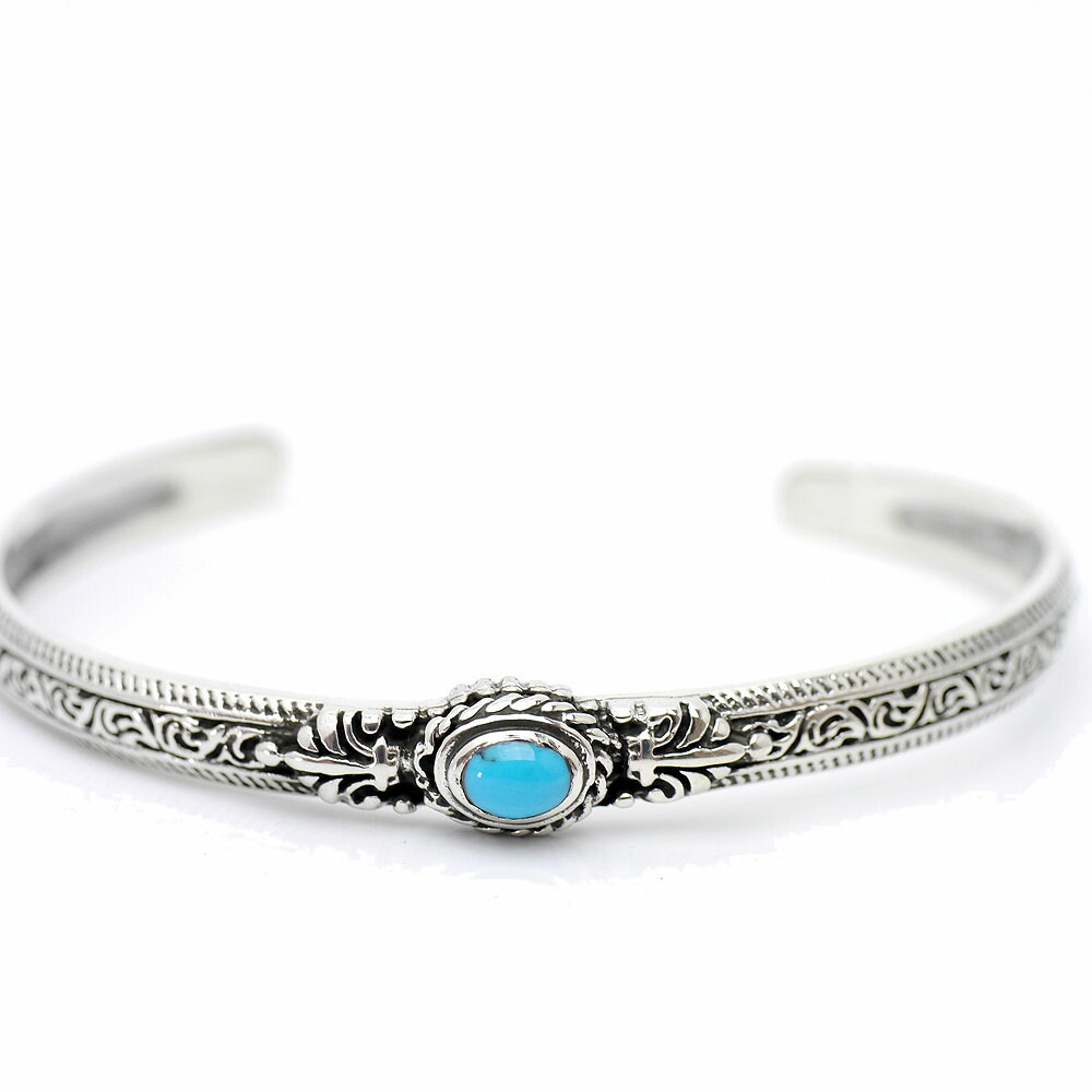楽天市場】bi ワンポイント ターコイズ|カービング バングル シルバー