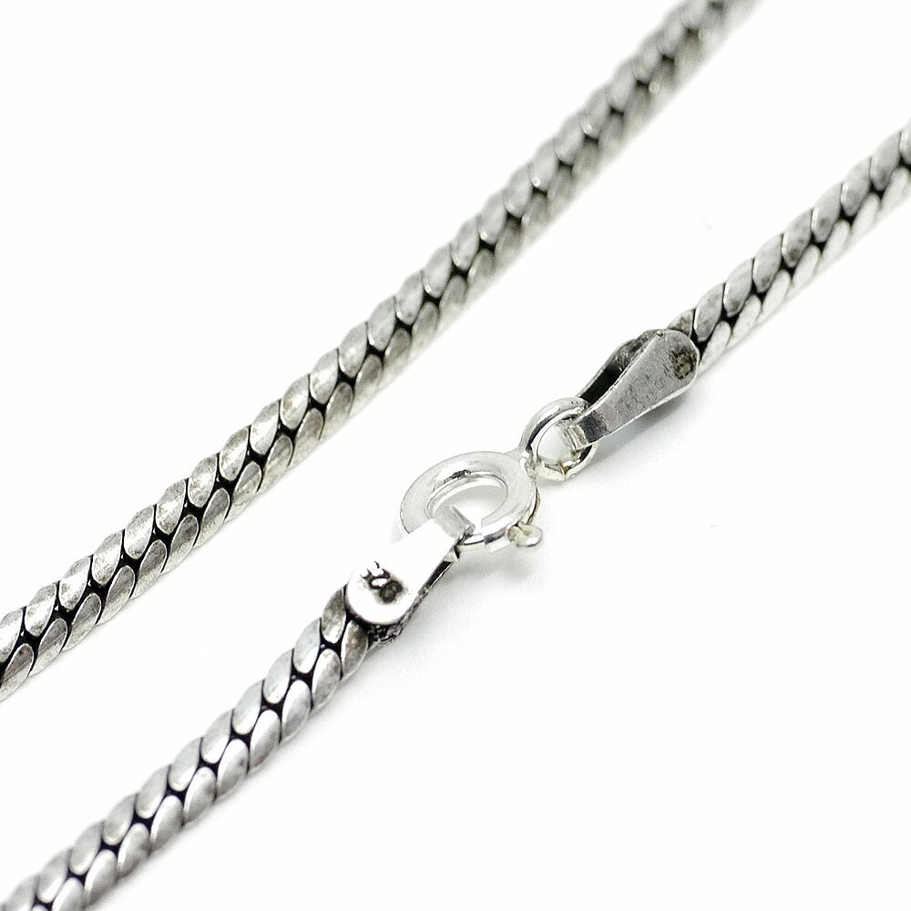 楽天市場】シルバー925 スエッジ喜平 ネックレス[銀色 プレス 幅2.5mm