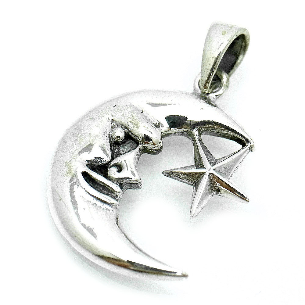 楽天市場】シルバー925 月と星 ペンダントトップ mm メンズ