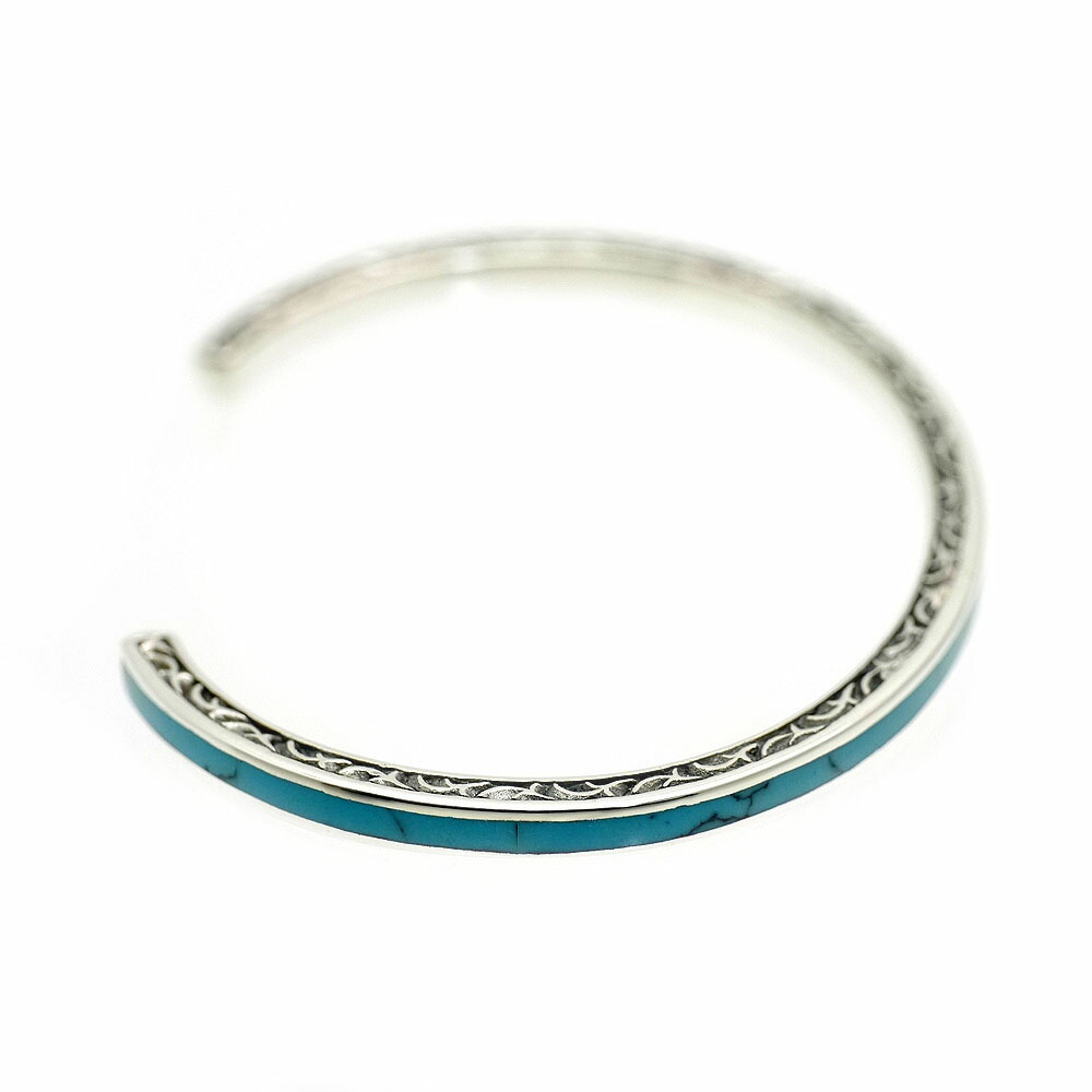 楽天市場】シルバー925 ターコイズ 細目 バングル メンズ se