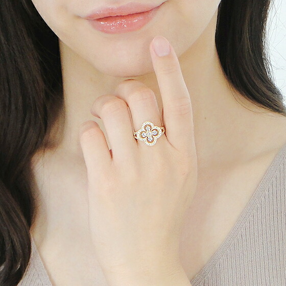楽天市場】K18YG【0.7ct】ダイヤモンド クローバー リング【送料無料