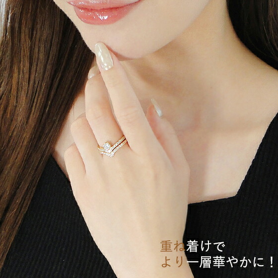 楽天市場】K18YG ダイヤモンド V字 中石 0.3ct リング【0.55ct】【送料