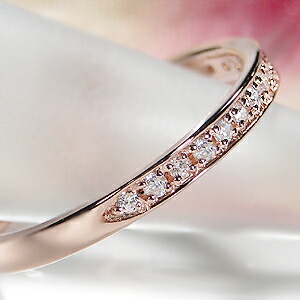 楽天市場】K18PG ダイヤモンド ハーフ エタニティリング【0.15ct