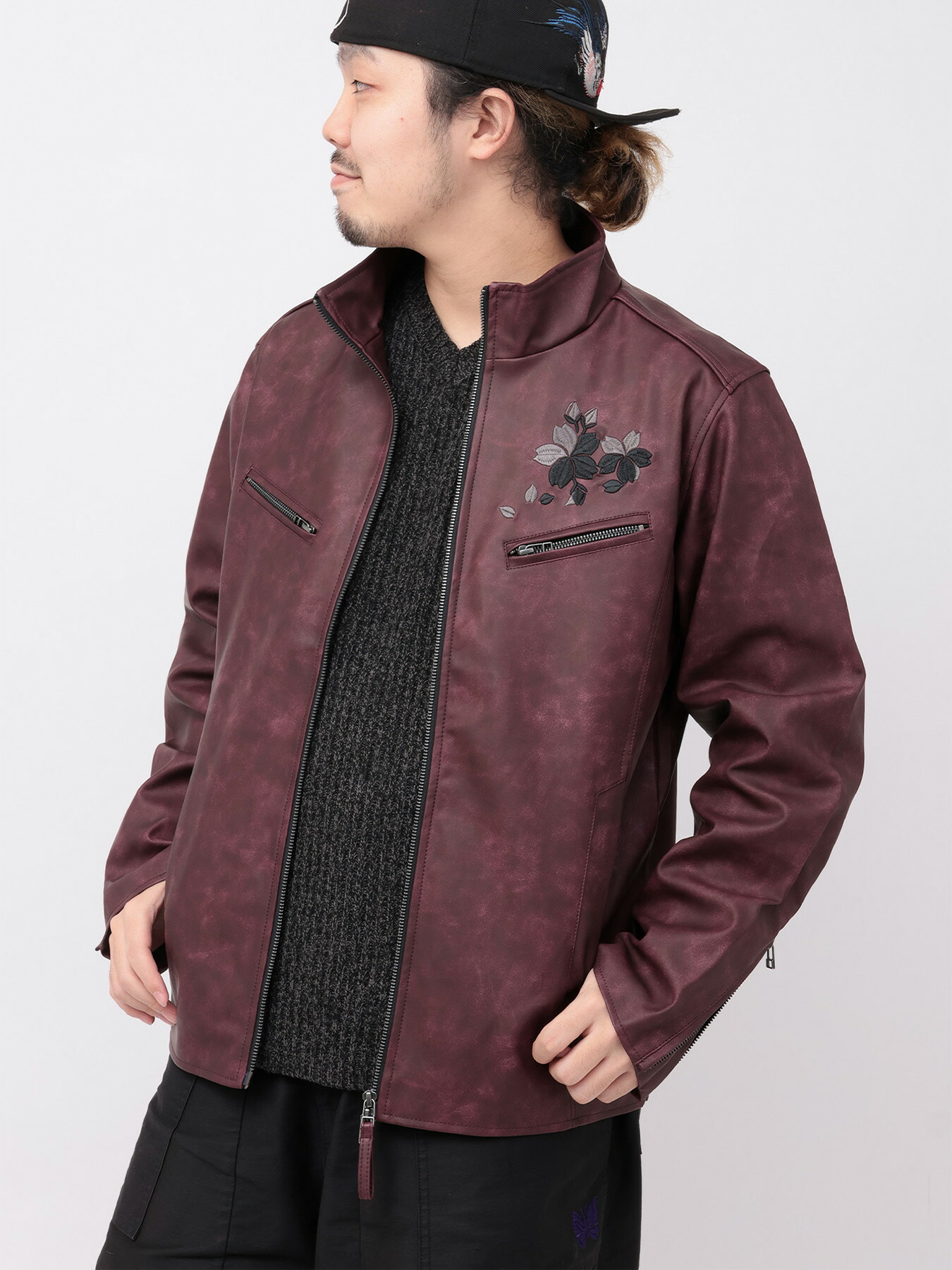 楽天市場】＜送料無料＞【雅結】桜刺繍 フェイクレザー シングル