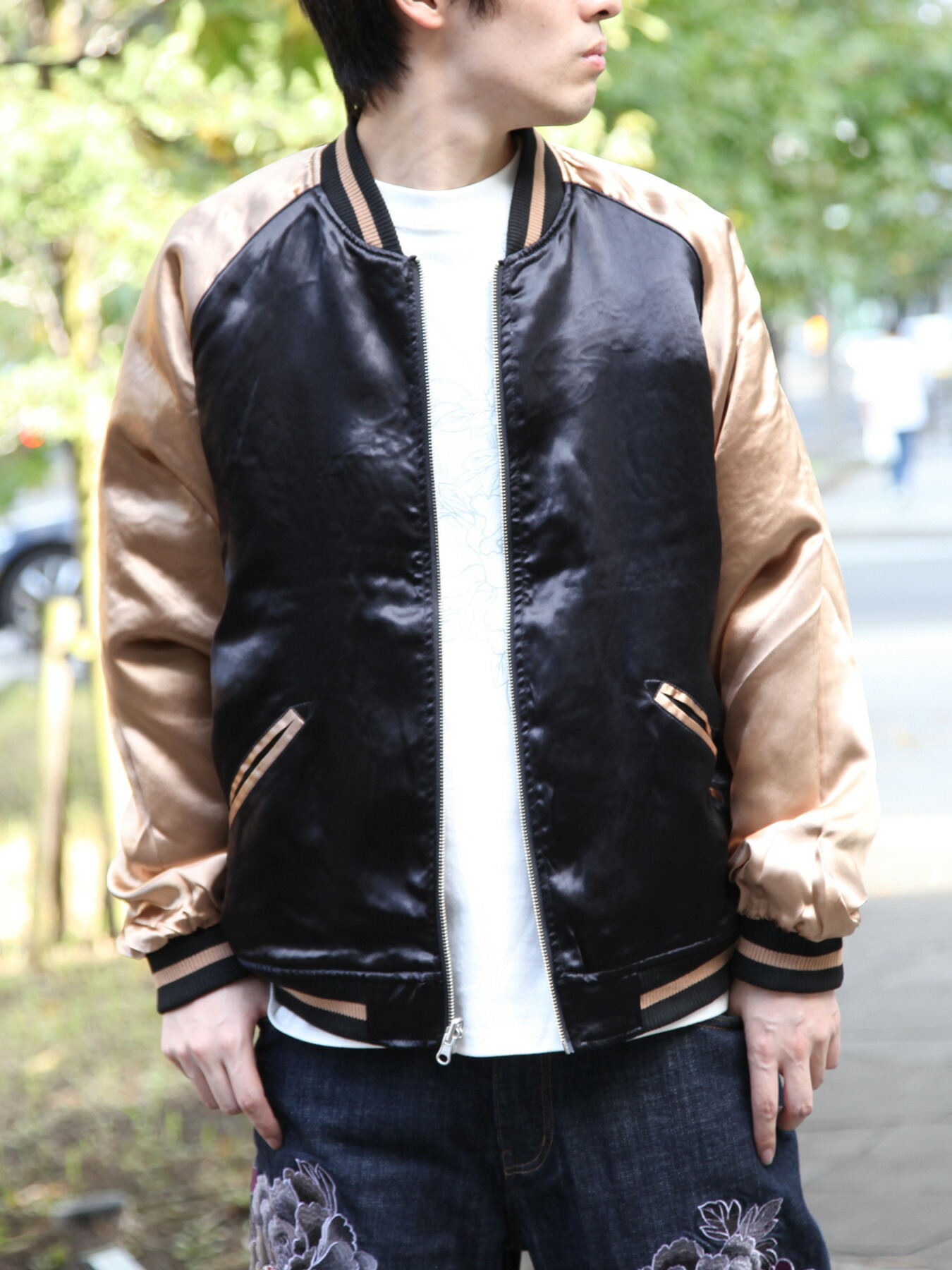 楽天市場】【抜刀娘】“葵：天女”総刺繍リバーシブルスカジャン ｜ 和柄