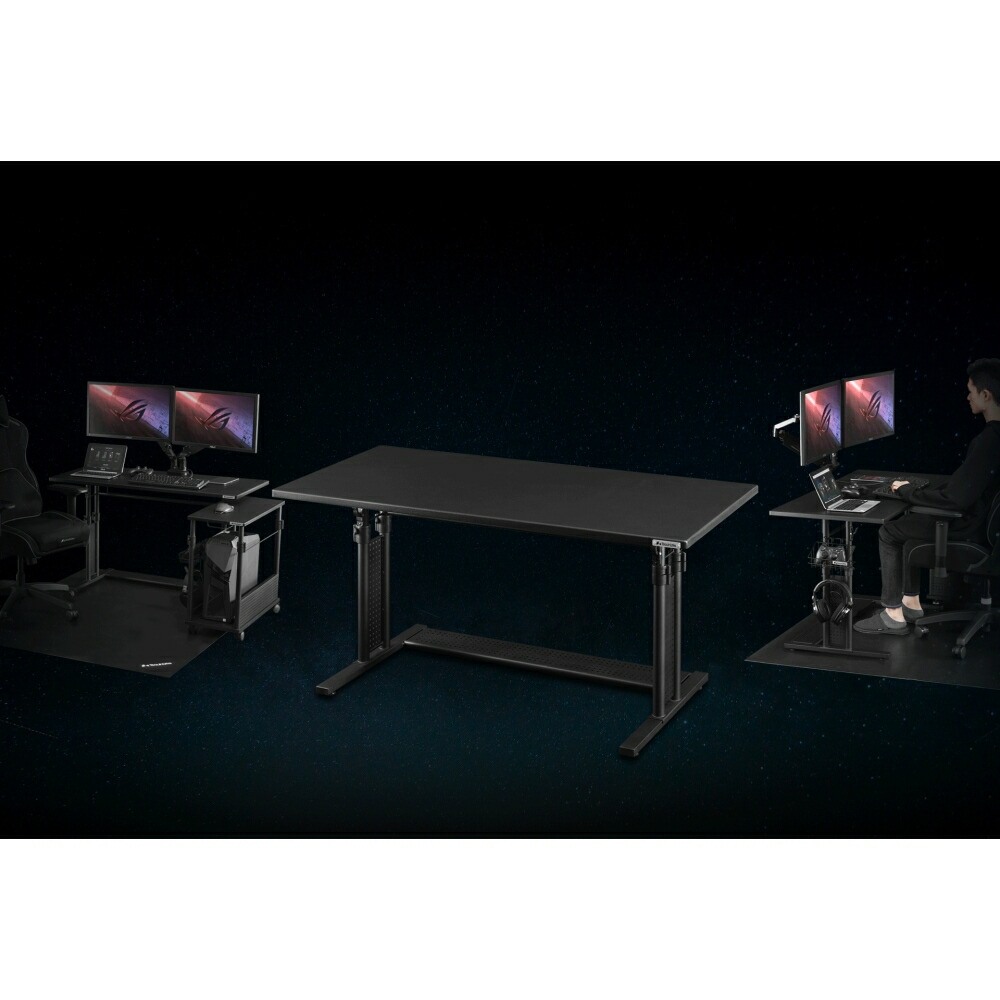 楽天市場】手動昇降 昇降デスク 800〜1200cm ゲーミングデスク