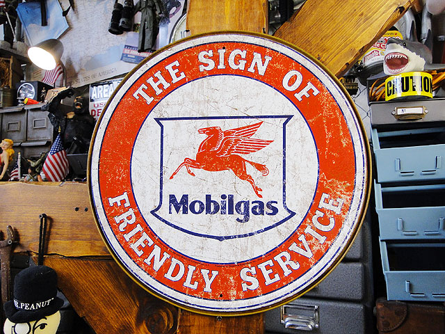 楽天市場】モービルガス ブリキ看板 フレンドリーサービス アメリカン