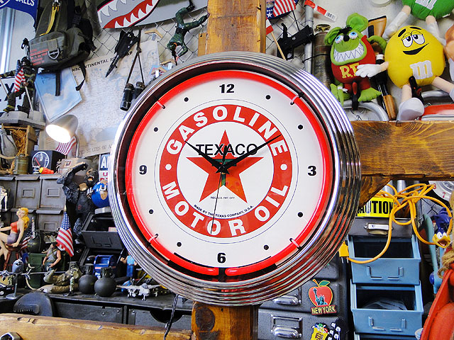 楽天市場】ガレージネオンクロック （テキサコ） アメリカン雑貨