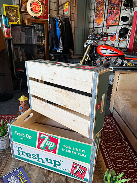 楽天市場】7UP セブンアップ ウッドクレート ソーダ木箱 （グリーン