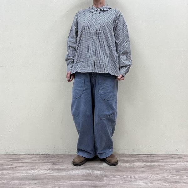 楽天市場】PAR ICI グランジウォッシュ襟先フリルタックブラウスbl-008