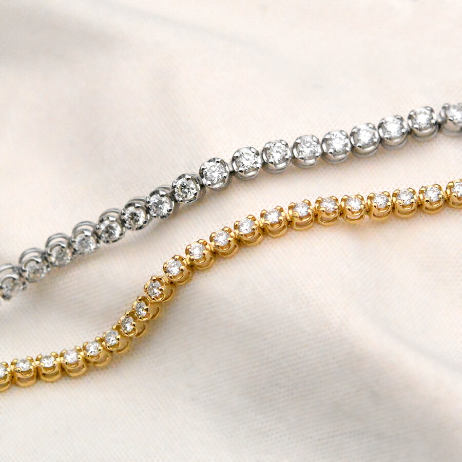 楽天市場】テニスブレスレットフルエタニティーダイヤモンド1.00