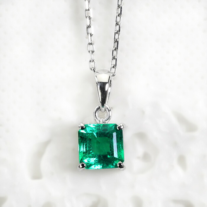 楽天市場】Ptエメラルドプラチナペンダントトップ(0.51ct、4本爪留め