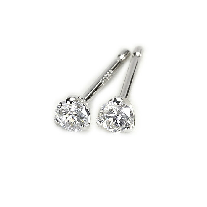 楽天市場】プラチナ(Pt900)ダイヤモンドピアス(2.5mmラウンド、3本爪