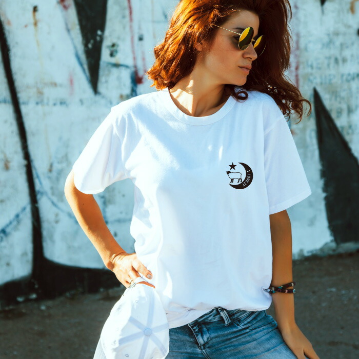 楽天市場】Tシャツ 半袖 白黒 ひつじ ヒツジ シープ 羊 月 星 ロゴ