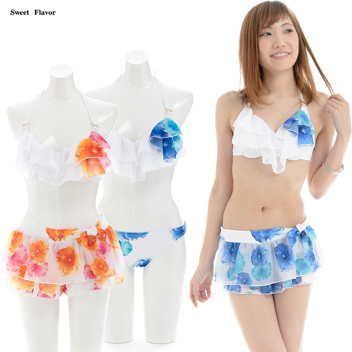 楽天市場】閉店セール！Sweet Flavor 水彩プリントフラワー ビキニ