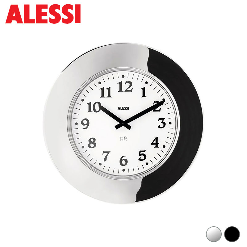 楽天市場】アレッシィ モメント ウォールクロック シルバー ブラック