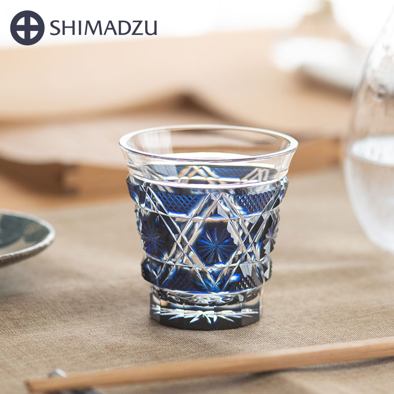楽天市場】薩摩切子 冷酒グラス cut01 藍 島津薩摩切子 薩摩ガラス工芸