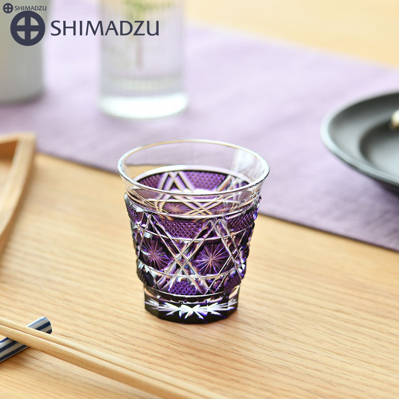 楽天市場】薩摩切子 冷酒グラス cut01 島津紫 島津薩摩切子 薩摩ガラス
