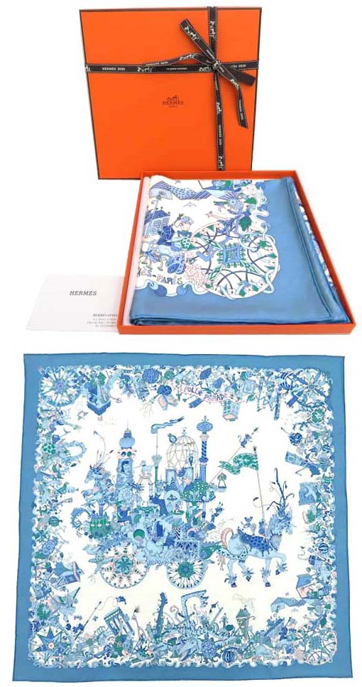 楽天市場】HERMES スカーフ カレ90 ラ・フォル・パラード 2020春