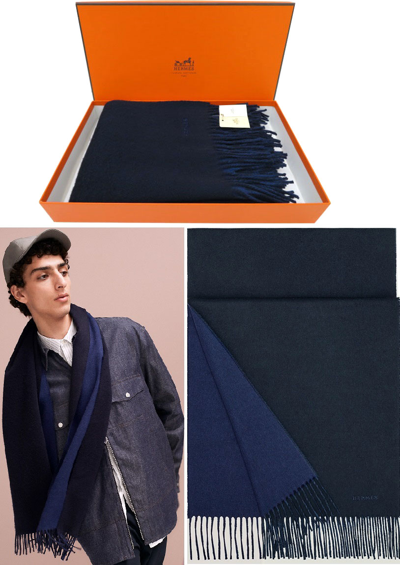 楽天市場】HERMES カシミヤマフラー ”レクトヴェルソ” H393800