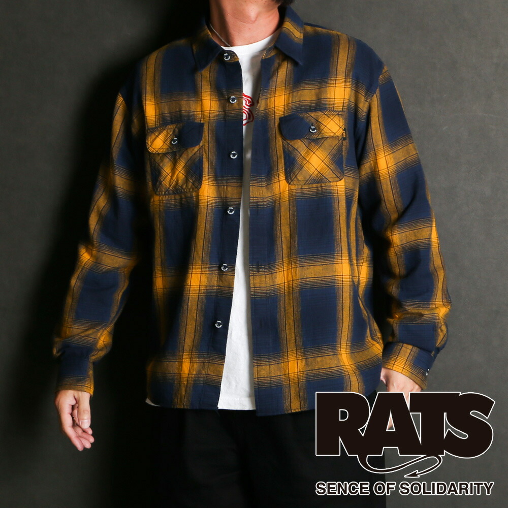 楽天市場】【RATS/ラッツ】COTTON LINEN CHECK SHIRT / コットンリネン