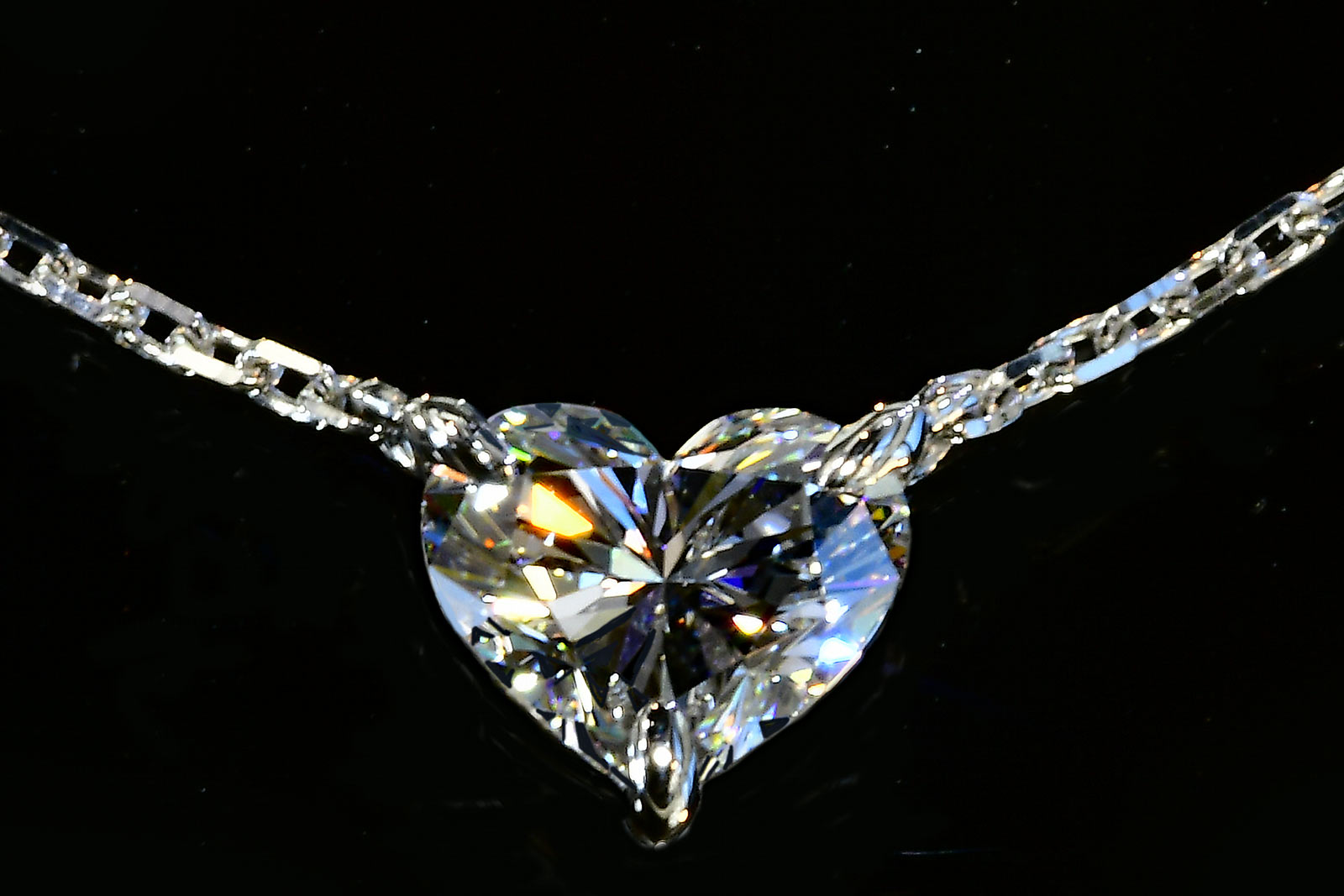 楽天市場】ダイヤハート一粒ネックレスプラチナ0.7カラットGカラーIF