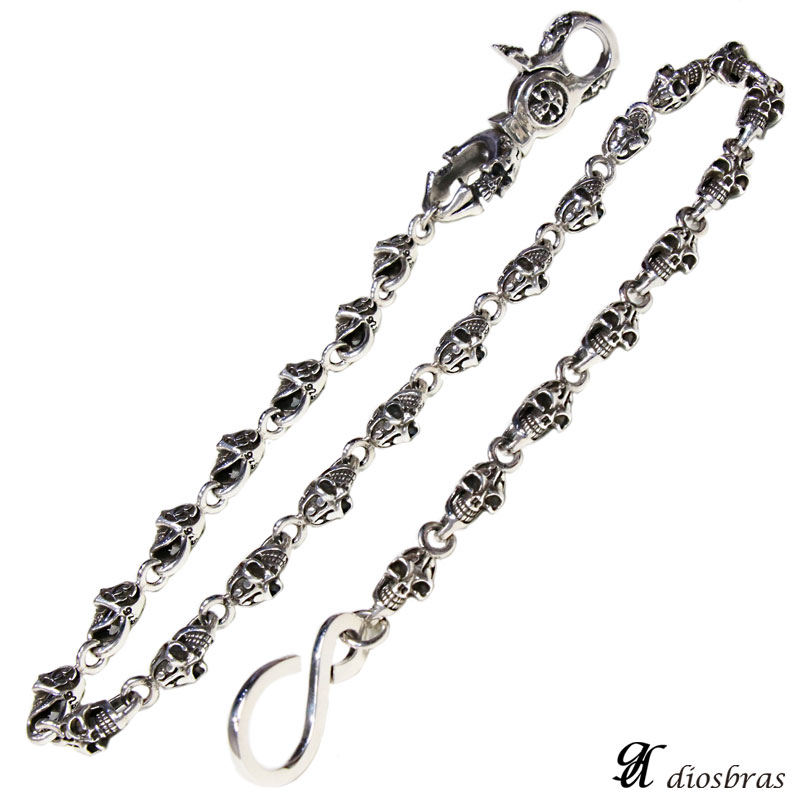 楽天市場】シルバーウォレットチェーン シルバー925 スカル ドクロ