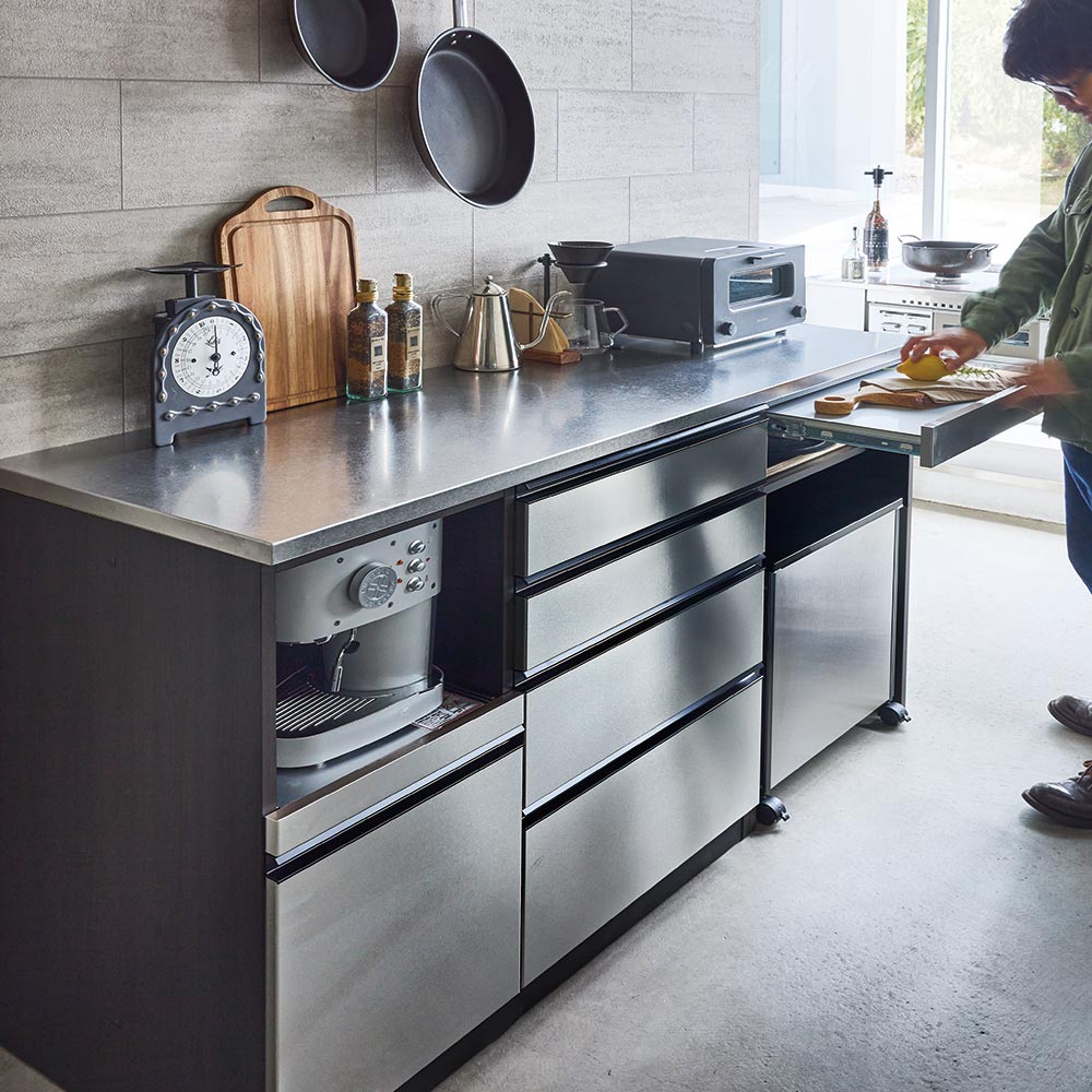 楽天市場】ステンレスバイブレーション仕上げ天板カウンター 幅160cm