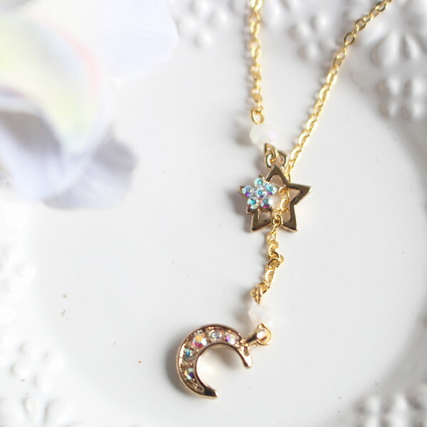 楽天市場】月と星ラリエットネックレス(70cm)【日本製】 : Rolianne