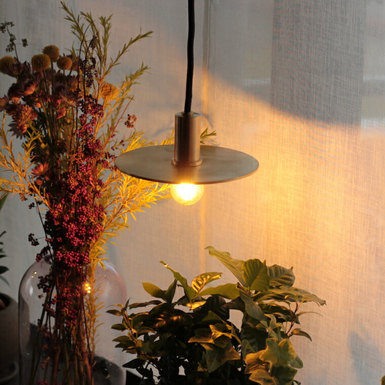 楽天市場】E17ブラスフラットシェードペンダントライト 引掛け