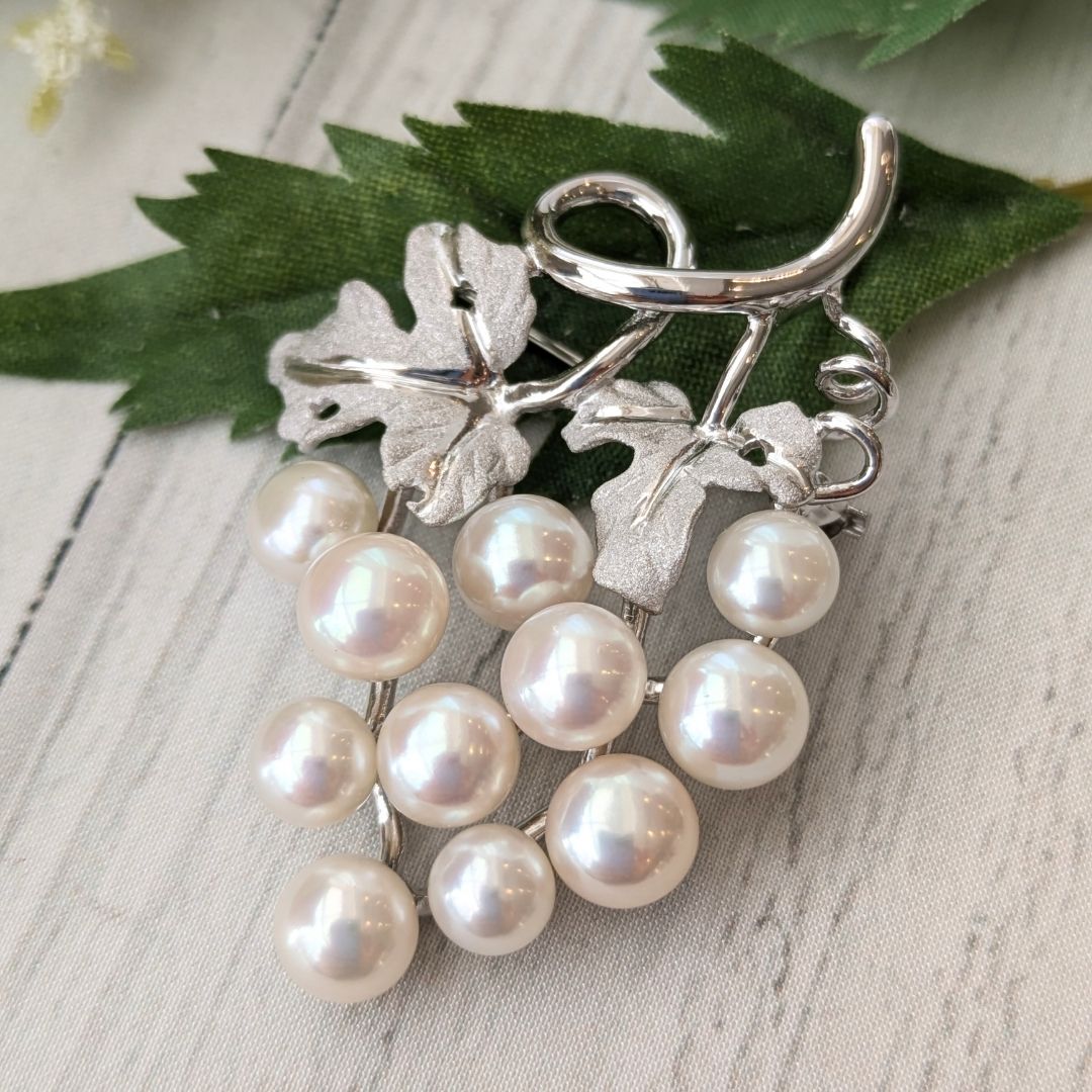 楽天市場】シルバー 淡水 パール ぶどう ブローチ淡水真珠 タンスイ