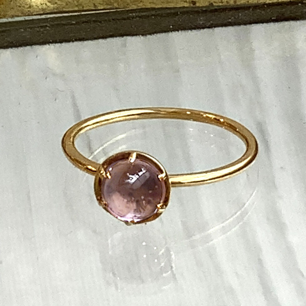 楽天市場】K18 イエローゴールド アメジスト リング 13号天然石