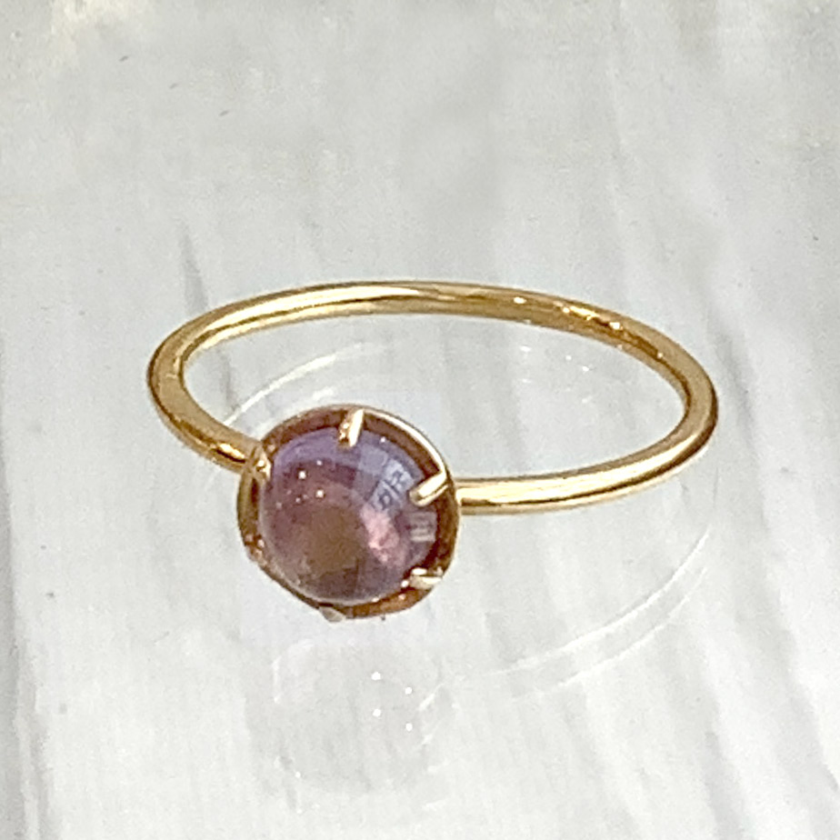 楽天市場】K18 イエローゴールド アメジスト リング 13号天然石