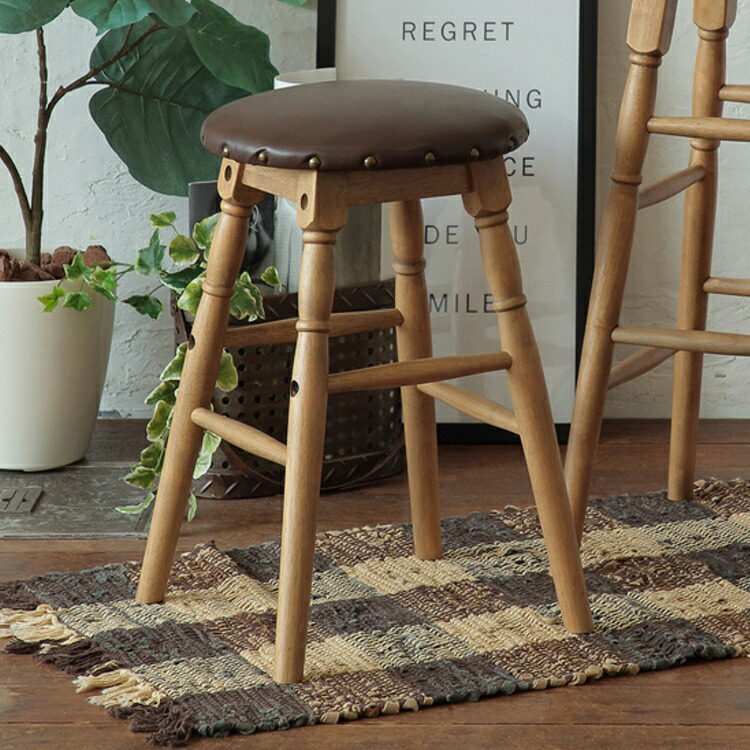 楽天市場】椅子 スツール 丸 ハイスツール キッチンチェア 丸椅子 木製