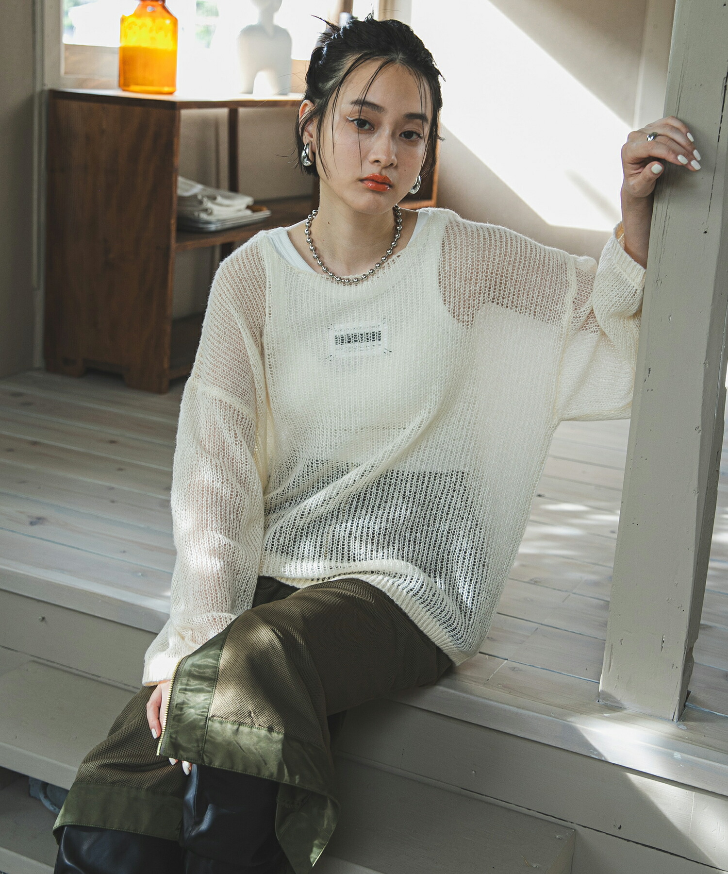 楽天市場】シアーメッシュモヘアタッチニット : 夢展望 YUMETENBO