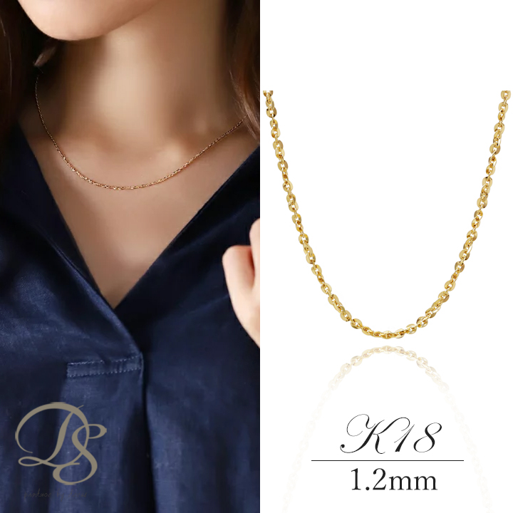 楽天市場】18金 ネックレス k18 チェーン レディース シンプル