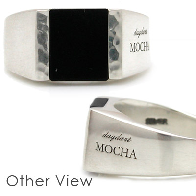 Rinrin。 様 アガットロゴ刻印シルバーリング 10.5号925 オニキス