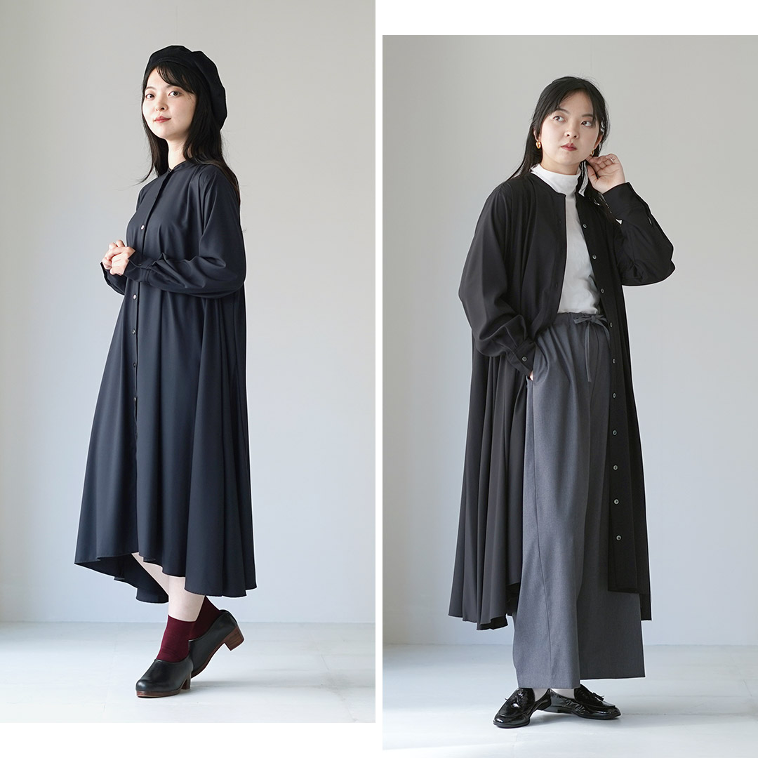 楽天市場】mizuiro ind（ミズイロインド） T/R スタンドカラー フレア