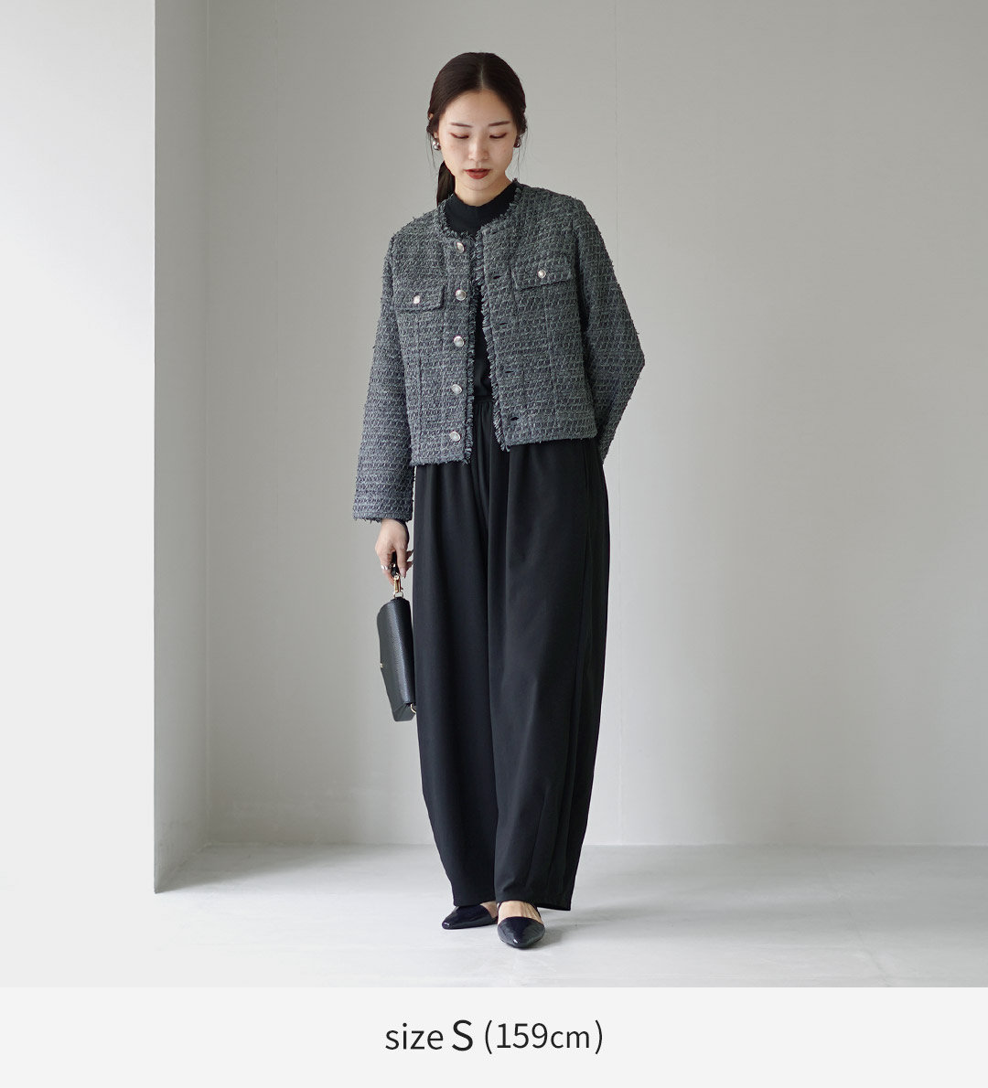 楽天市場】【30％OFF】COOHEM（コーヘン） ノーカラー ニットツイード