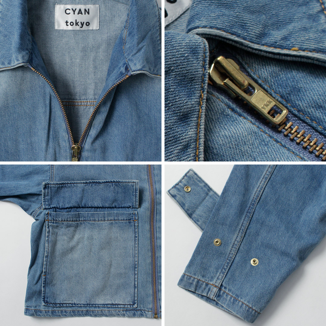 楽天市場】CYAN TOKYO（シアン トーキョー） BIGポケット デニムZIP