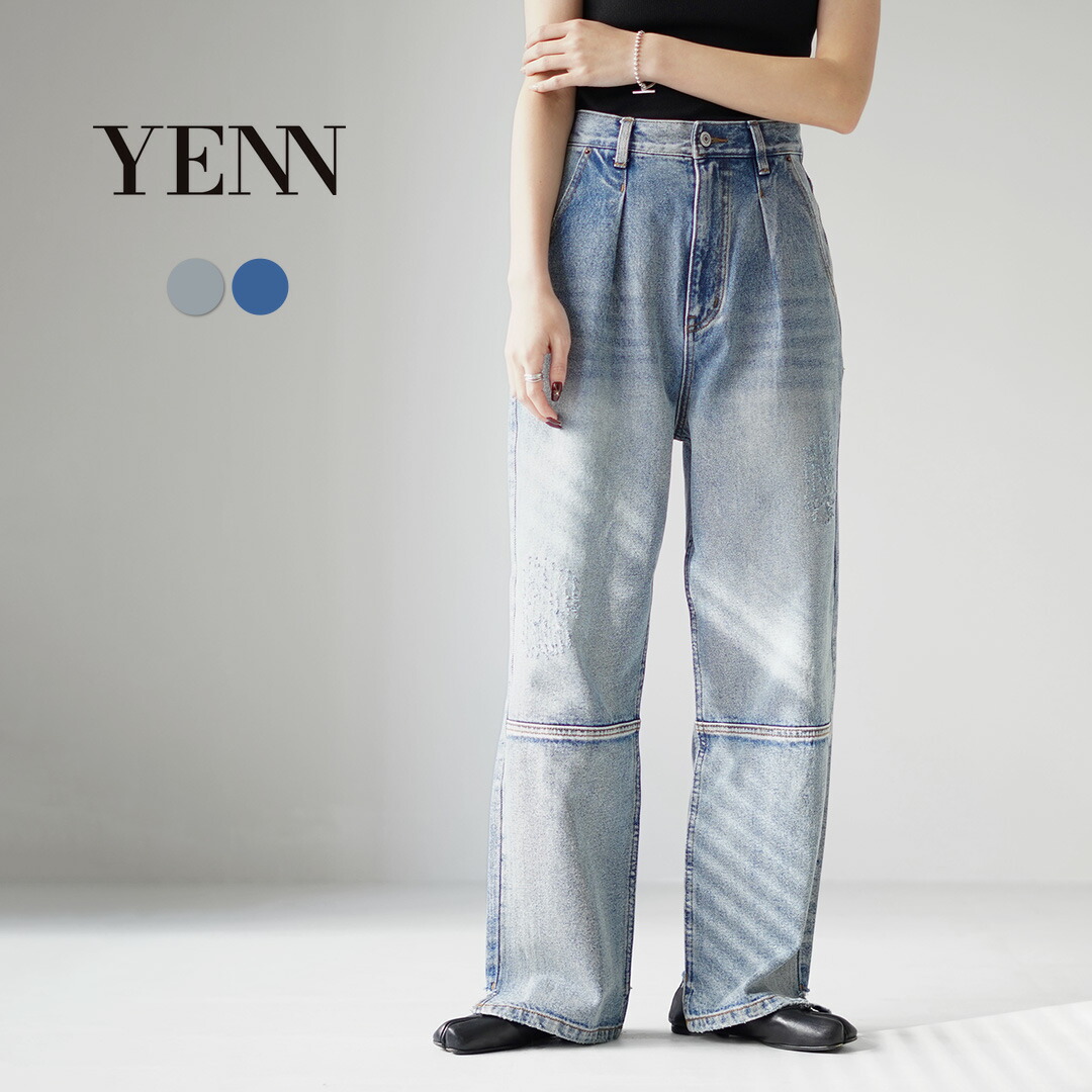 最終価格【YENN】ハイライズタックワイドパンツ／ピンク38 YENN