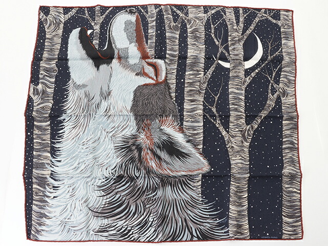 楽天市場】HERMES エルメス スカーフ カレ65 Awooooo! オオカミ