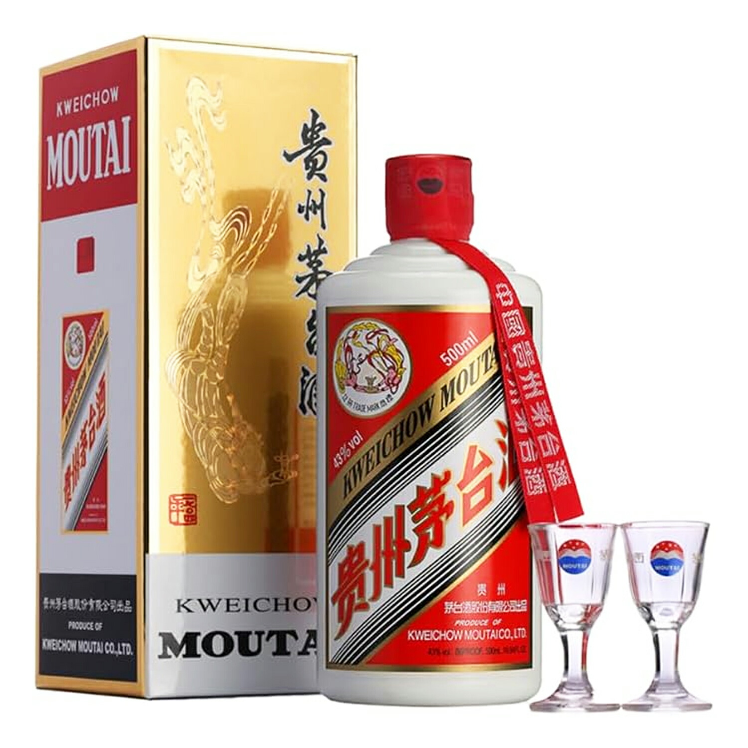 楽天市場】貴州茅台酒 飛天 アルコール53度 500ml ショットグラス2個付