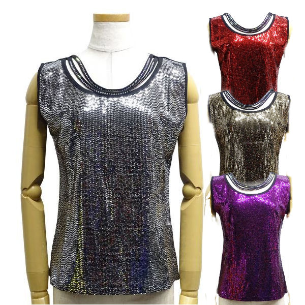 楽天市場】MAX スパンコールタンクトップ 11-32153 M-Lサイズ レッド