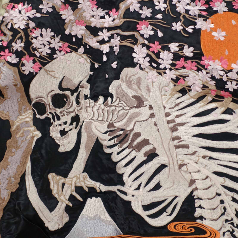 楽天市場】桜ガシャ髑髏刺繍スカジャン SKJ-014 SCRIPT花旅楽団