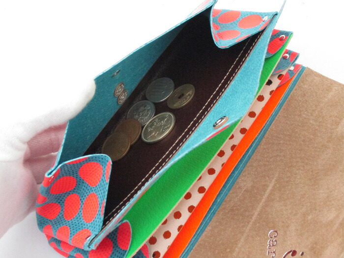 楽天市場】カーマイン 財布 carmine 長財布 水玉 ドットレザーロング