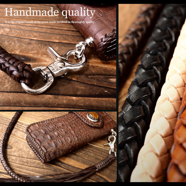 楽天市場】本革 ウォレットロープ ベルトループ セット 6本編み サドル