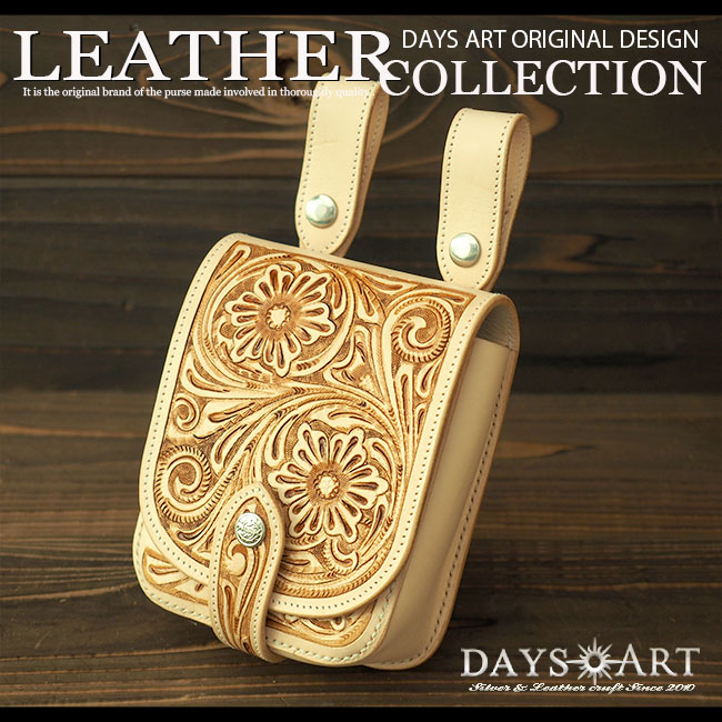 楽天市場】牛革サドルレザー フラワーカービング メディスンバッグ